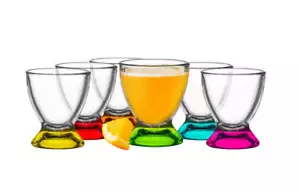 6 bunte Eierbecher aus Glas Eierständer Eierhalter Glaseierbecher - Bild 1 von 5