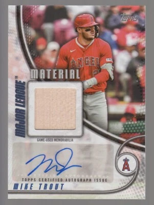 2025 Topps Series 1 MIKE TROUT Major League Material Bat Relic Auto #14/50 - Image 1 of 2