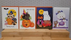 Vintage Current Halloween Black Cat Ghost Raccoon Greeting Cards w/ Envelope Set - Picture 1 of 20