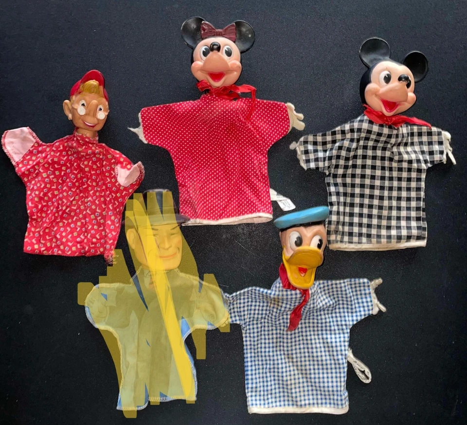 LOTE DE COLECCIÓN DE TÍTERES DE MANO DISNEY MICKEY & MINNIE MOUSE DONALD DUCK DILLY DALLY Foto 1 de 4