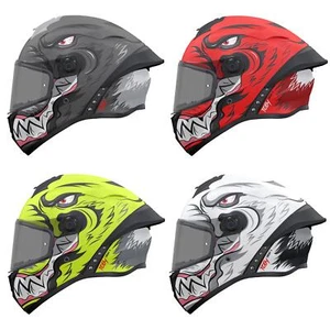 MT Targo S Toby Full Face Lightweight Motorcycle Crash Helmet Eyes Eagle Moped - Picture 1 of 22