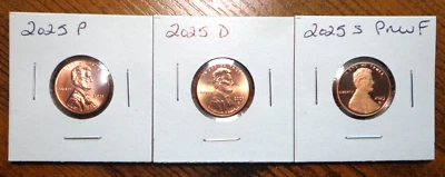 IN STOCK 2025 P D S Lincoln Proof Penny Cent Coin PDS 3 Coin Set Lot IN STOCK - Image 1 of 2