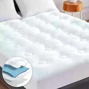 Memory Foam Mattress Topper Cover Matress Pad Deep Pocket Breathable Bamboo New - Picture 1 of 12