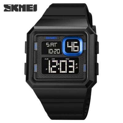 >> SKMEI Men Sport Watches Countdown Rectangle Watch for Boys Digital Wristwatch - image 1 of 4