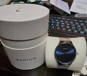 Bering Time Classic Collection Milanese Bands Unisex Watch Silver/Blue 14539-307 - Picture 1 of 1