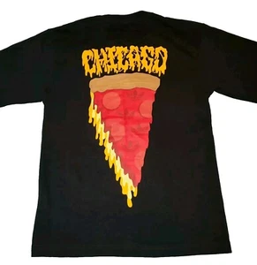 NWT Mens XS Adidas Chicago Pizza Black Long Sleeve Shirt Deep Dish Graphic Tee - Picture 1 of 9