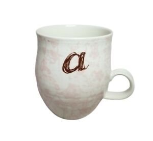 Anthropologie homegrown monogram "A" 14oz mug pink floral Cottagecore