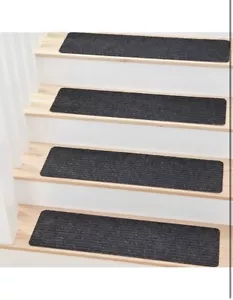 MBIGM 8" X 30" (15 in Pack) Non-Slip Carpet Stair Treads Non-Skid Safety Rug Sli - Picture 1 of 4