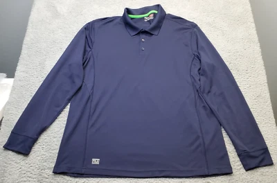 FILA Polo Shirt Men's XL Navy Polyester Golf Performance Long Sleeve Collar Logo - Image 1 of 4