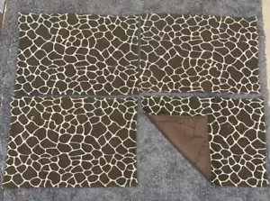 Placemats Kitchen Dining Brown Leopard Print Solid Backside 18x12 set of 4 - Picture 1 of 3