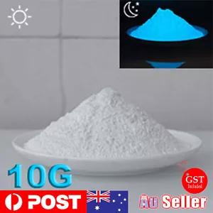 10G Sky Blue Glow in the Dark Powder Glitter Luminous Fluorescent AUS - Picture 1 of 5