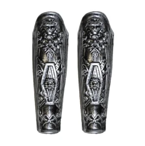 Silver Plastic Leg Guards - One Pair - Roman - Costume Accessory - One Size - Picture 1 of 1