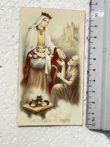 SANTA ELISABETTA D'UNGHERIA VECCHIO SANTINO OLD HOLY CARD 1940 - Foto 1 di 2