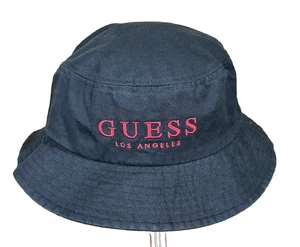 Guess Los Angeles Black Bucket Hat – 100% Cotton Streetwear Cap - Picture 1 of 7