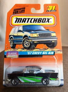 Vintage 1997 Matchbox '57 Chevy Bel Air Negro Clásico Décadas Serie 5 Cromo PR5 - Imagen 1 de 15