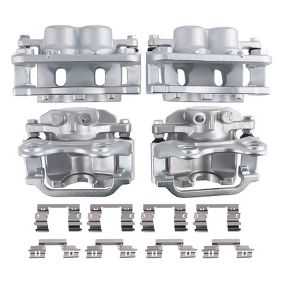 Conjunto de pinza de freno de disco delantera trasera para GMC Sierra Yukon 2008-2020 con soporte Foto 1 de 4