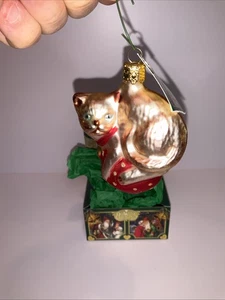 Vintage Old World Christmas 2001  KITTY FUN Ornament W/COA & Box - Picture 1 of 7
