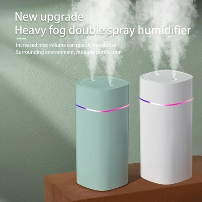 Portable Mist Humidifier; 600ml Small Desk Cool Mini Humidifier With Colorful Ni - Image 1 of 4