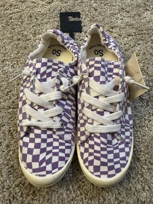 Zapatillas sin cordones de lona SONOMA PRODUCTS FOR LIFE talla 6 púrpura a cuadros nuevas con etiquetas para mujer Foto 1 de 4