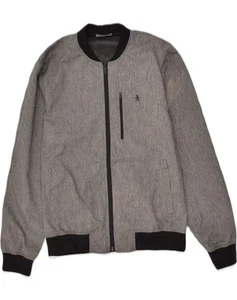 PENGUIN Mens Bomber Jacket UK 38 Medium Grey Polyester XG06 - Picture 1 of 3