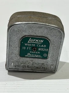 Vintage Lufkin 10ft Tape Measure W9310 White Clad Super Mezurall Canada - Picture 1 of 10