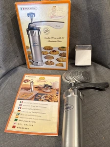 Vintage Marcato Atlas Biscuits Metal Cookie Press Made in Italy Complete Set - Picture 1 of 8