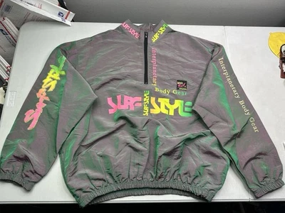 Vintage 1990s Surf Style Windbreaker Interplanetary Body Gear Iridescent Jacket - Image 1 of 4
