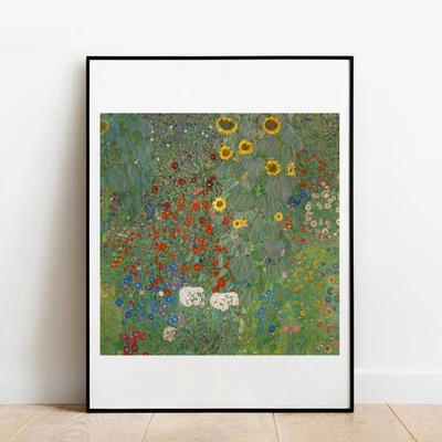 Impresión artística Jardín con girasoles Klimt giclee póster galería pared arte decoración del hogar Foto 1 de 4