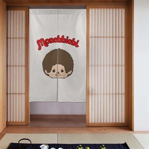 Monchhichi curtains, Japanese-style noren curtains, stylish screens. White 022 - Picture 1 of 8