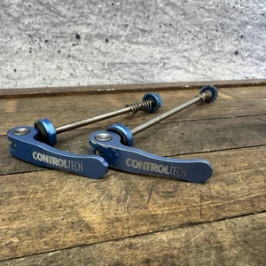 ControlTech Titanium Quick Release Skewers Blue Front Rear Road 90s MTB Bike VTG - Picture 1 of 20