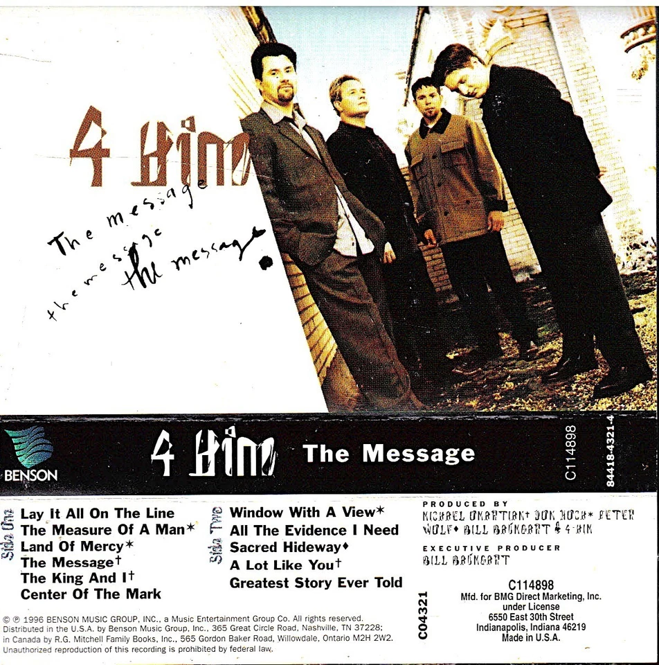 4 HIM THE MESSAGE- 11 Titles 1996 Benson Cassette VG+ EST - Image 1 of 1