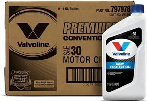 Aceite de motor convencional Valvoline Daily Protection SAE 30 1 1 QT, estuche de 6 - Imagen 1 de 6