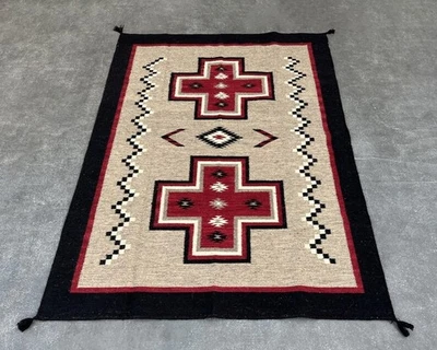 Southwest Navajo Kilim Wool Rug Handwoven Native American Indian Aztec Area Rug - Image 1 of 4