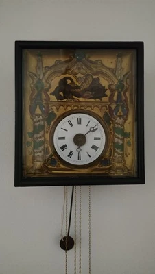Antico Orologio A Pendolo Foresta Nera In Stile "Biedermeier" Metà '800 - Immagine 1 di 4