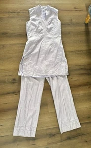 Vintage Y2K old label Next lilac tunic top and linen wide leg trousers Uk Size 8 - Picture 1 of 20