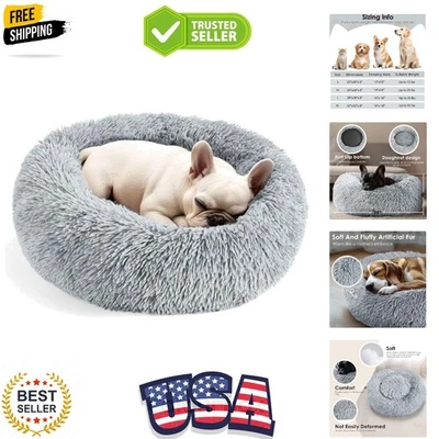 Cama Donut Calmante 20" - Cama Ortopédica de Felpa para Mascotas para Perros y Gatos Pequeños Foto 1 de 4