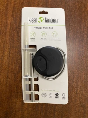 New Klean Kanteen TKWide Twist Cap Replacement Lid With Straw