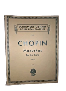 Chopin Mazurkas für das Klavier Schirmers Bibliothek Band 28 Notenbuch Vintage - Bild 1 von 7
