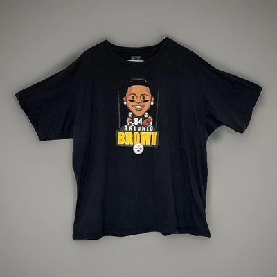 Мужская черная футболка Fanatics NFL Pittsburgh Steelers Antonio коричневая с коротким рукавом - Изображение 1 из 4