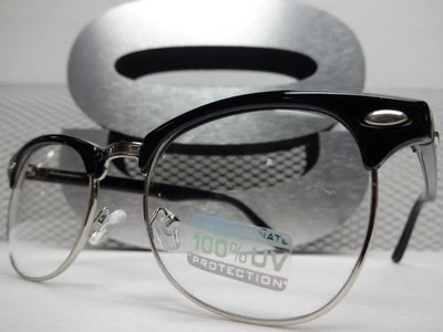 Para hombres o Mujeres CLÁSICO VINTAGE RETRO Estilo Lentes Transparentes Gafas de Ojos Marco de Moda Foto 1 de 4