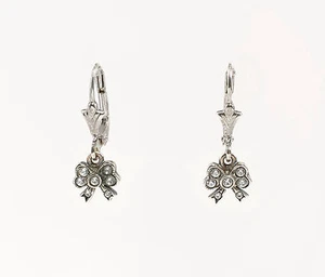 9901447-d Ohrringe mit Swarovski-Steinen Schleifen 925er Silber L2cm - Picture 1 of 1
