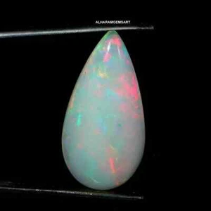 6.30 Cts Natural Ethiopian Opal Cabochon, Pear shape Rainbow Fire Opal Gemstone - Picture 1 of 10