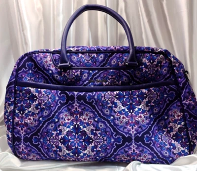 Vera Bradley ICONIC LAY FLAT WEEKENDER BAG in REGAL ROSETTE Pattern, Purples NWT - Image 1 of 4