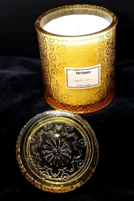 Pier descontinuado 1 importação "cidra de maçã" frasco de vela e tampa luxo vidro âmbar 19 oz - Imagem 1 de 4