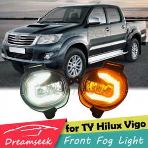 LED Front Fog Light for Toyota Hilux Vigo 2011 2012 2013 2014 With Dynamic Turn - Picture 1 of 6
