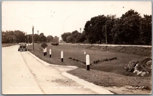 Postcard RPPC c1945 New Holstein Wisconsin Highway 59 Old Car Calumet County - Picture 1 of 2