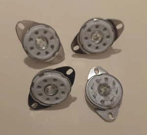 Lot de 4 Supports Céramique 8 Broches Loctal pour Chassis - Foto 1 di 1