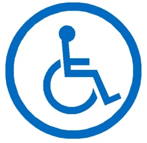 2X Handicap Circle Decal Car bus Van Vinyl Sign Wheelchair Window Stickers - Picture 1 of 1