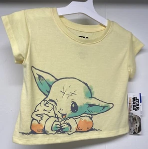 Star Wars Grogu Girls Short Sleeve Pajama Sleep Top Yellow Size 4 “Baby Yoda” - Picture 1 of 4