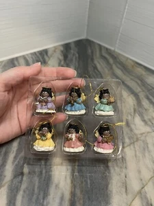 Gift Co. Set Of 6 Afro American Polystone Mini Ornaments, Vintage - Picture 1 of 4